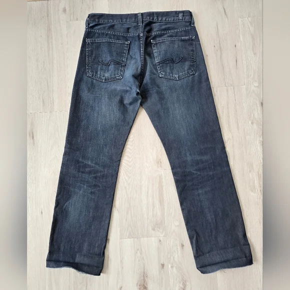 7 for Mankind | Standard dark indigo wash button-fly straight leg jeans MENS 32 - Picture 10 of 12